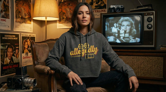 Retro Allegedly Crop Hoodie - Classic TV & Movie Inspired - Lifestyle image