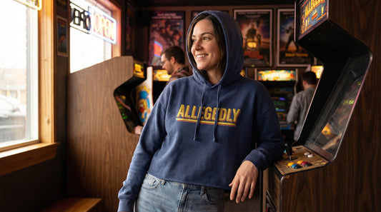 Retro Allegedly Crop Hoodie - Classic TV & Movie Inspired - Lifestyle image