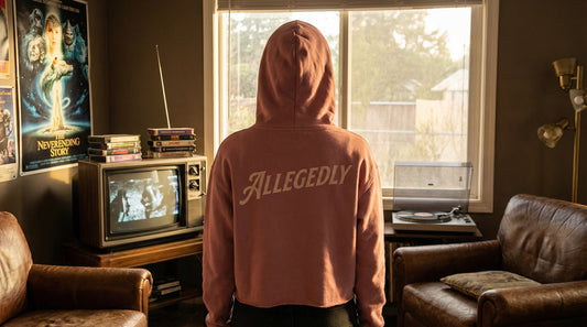Retro Allegedly Crop Hoodie - Classic TV & Movie Inspired - Lifestyle image