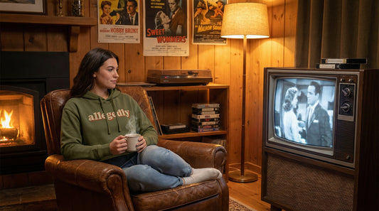 Retro Allegedly Crop Hoodie - Classic TV & Movie Inspired - Lifestyle image