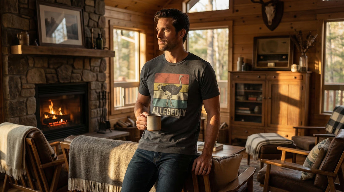 Allegedly - Letter Kenny Ostrich Retro T-Shirt - Organic Cotton - Lifestyle image