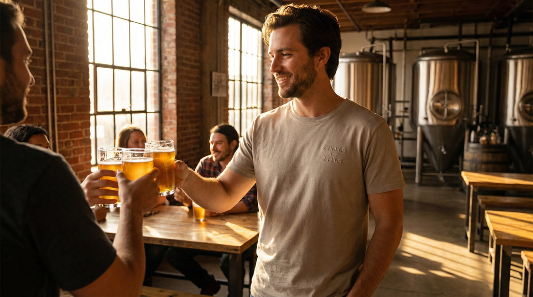Cheers to Beers - Unisex organic mid-light t-shirt - Lifestyle image