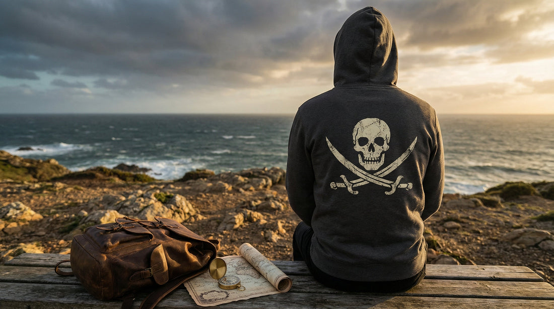 Doom Gate Skull — Pirate Vibes Organic Hoodie - Lifestyle image