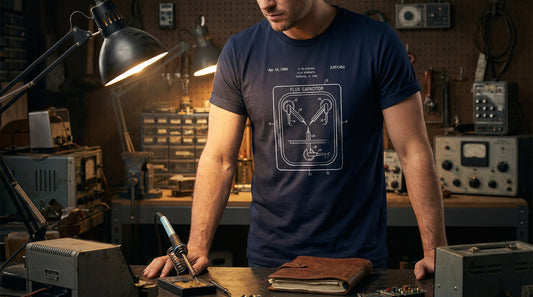 Flux Capacitor Patent Blueprint Tee — Dr. Brown's July 3rd 1985 Design - Lifestyle image
