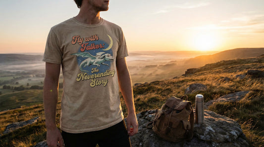The Neverending Story Vintage Falkor T-Shirt - Retro 80s Fantasy Movie Luckdragon Tee - Lifestyle image