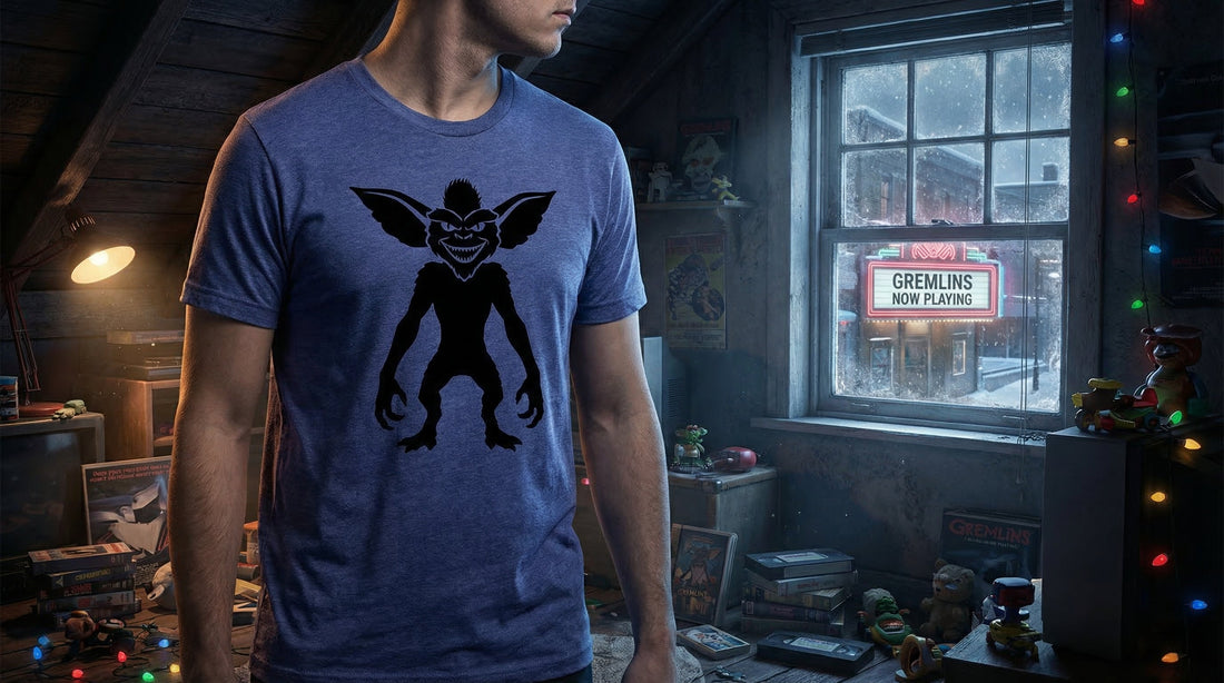 Stripe the Gremlin Silhouette Tee — 80s Horror Classic - Lifestyle image