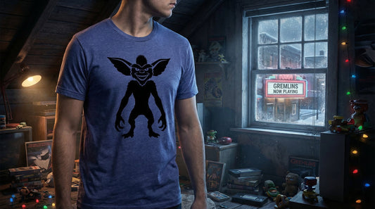 Stripe the Gremlin Silhouette Tee — 80s Horror Classic - Lifestyle image
