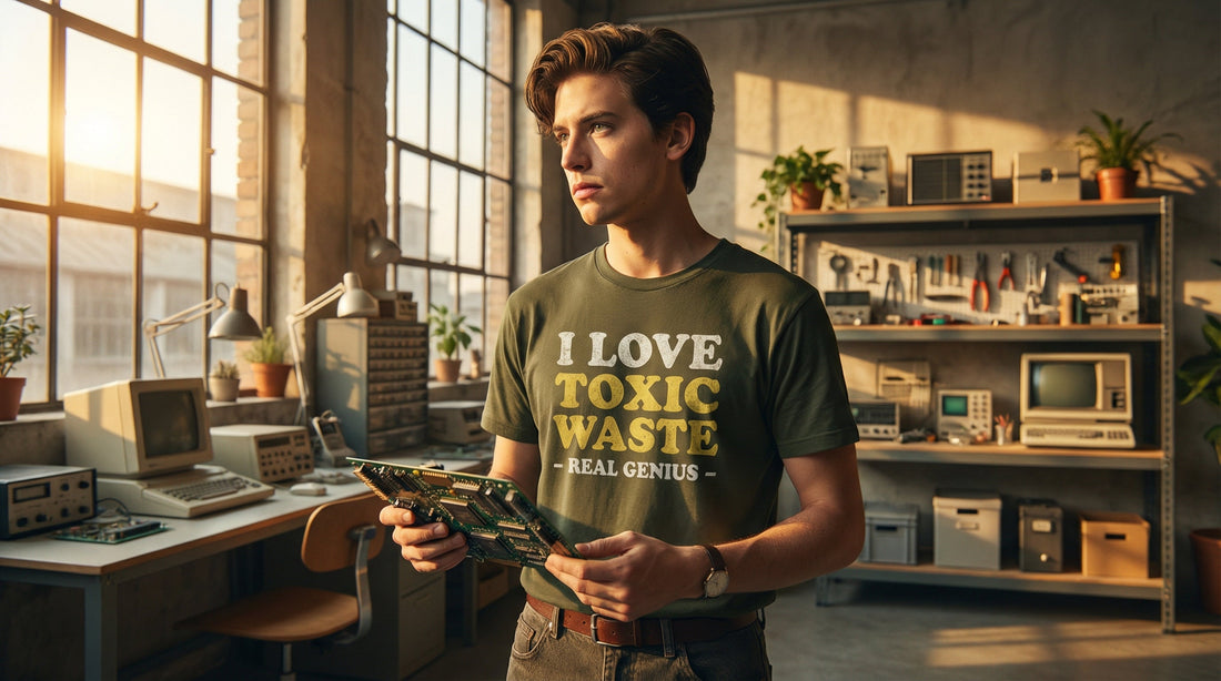 I Love Toxic Waste - Real Genius organic cotton t-shirt - Lifestyle image