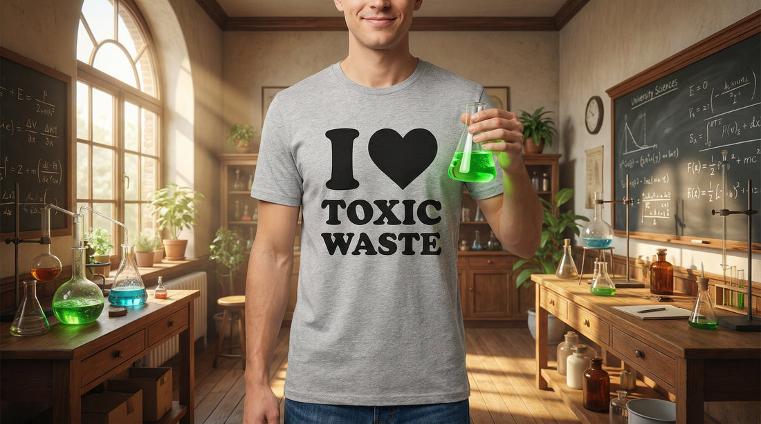 I Love Toxic Waste Real Genius Tee — 80s Movie Comedy Classic - Lifestyle image