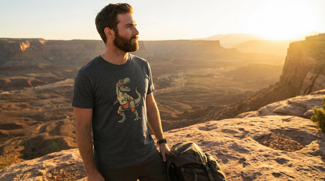 Luchasaurus - organic cotton t-shirt - Lifestyle image