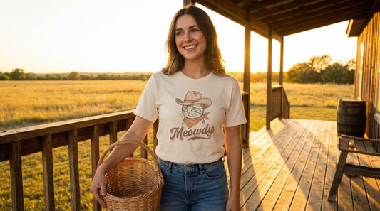 Meowdy - Women's Organic Mid-Light T-Shirt - Lifestyle image