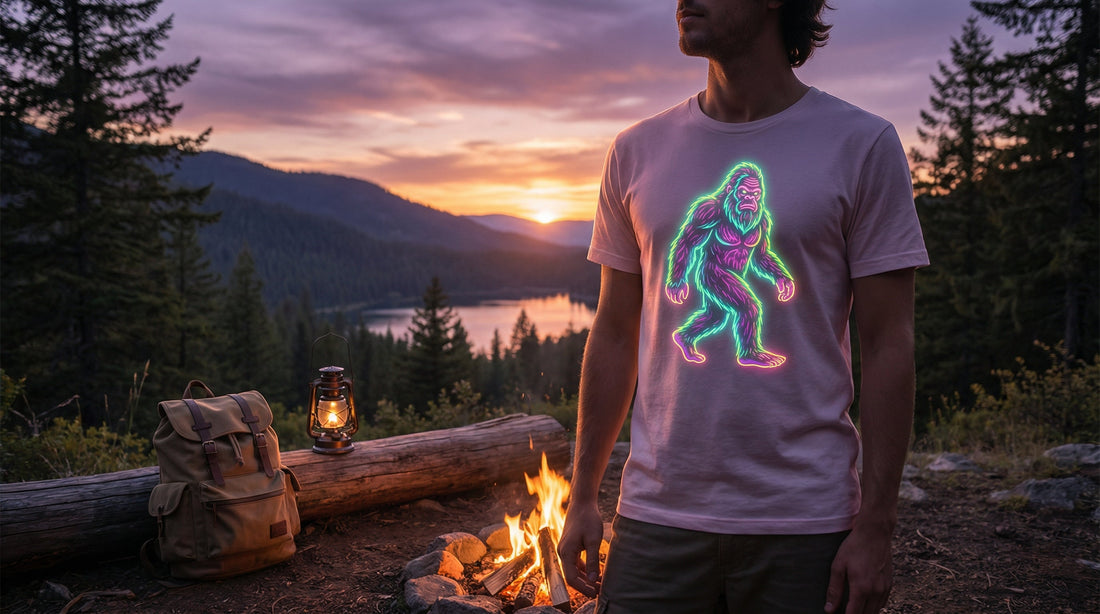 Neon Sasquatch - organic cotton t-shirt - Lifestyle image