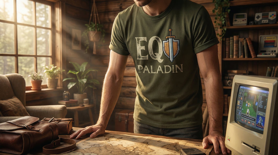 EQ Paladin - organic ribbed neck t-shirt - Lifestyle image