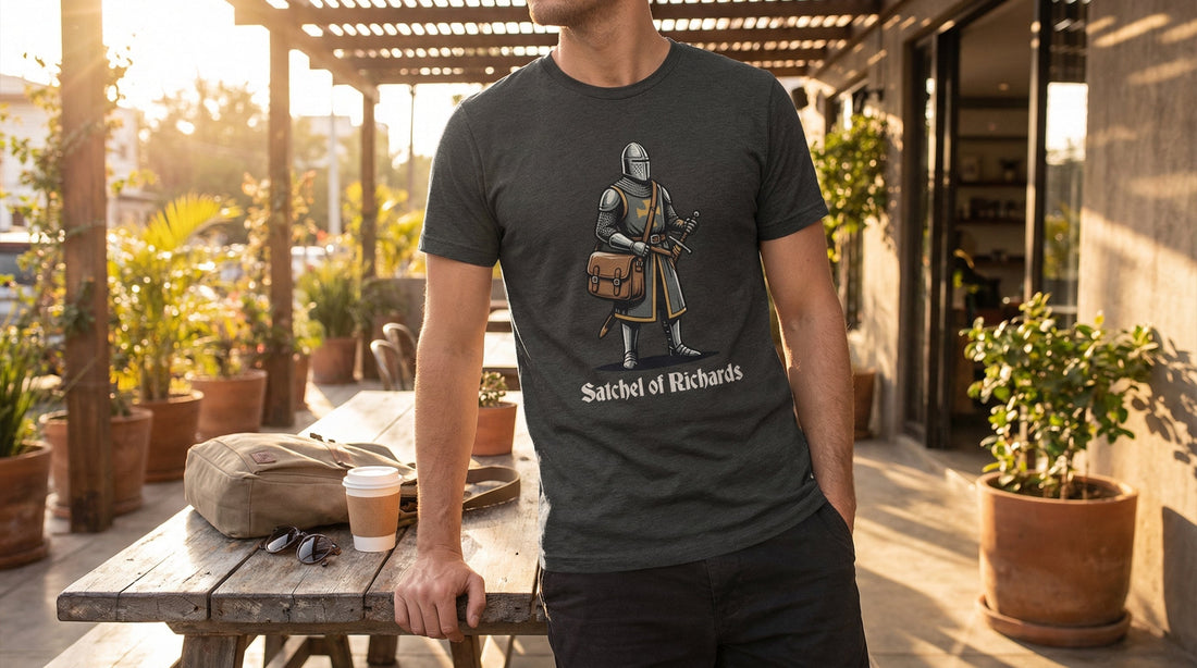 Satchel of Richards - organic cotton t-shirt - Lifestyle image