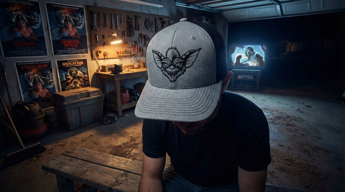 Gremlin Mischief Trucker Cap — Vintage Horror Movie Monster Hat - Lifestyle image