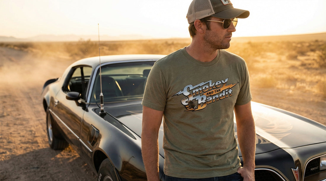 Smokey and the Bandit Retro Logo Tee — Trans Am Chase Classic - Lifestyle image