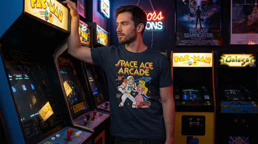 Space Ace Arcade T-Shirt - 80s Don Bluth Dragon's Lair Video Game Tee - Lifestyle image