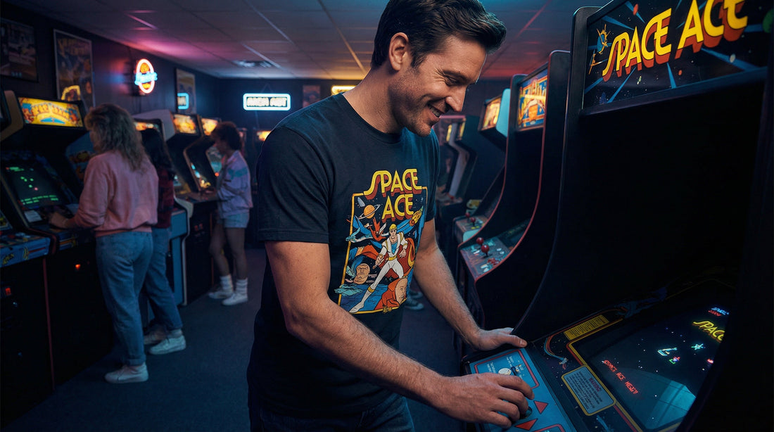 Space Ace T-Shirt - Dragon's Lair Era 80s Arcade Game Tee by Don Bluth - Lifestyle image