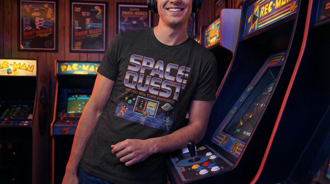 Space Quest Retro Arcade T-Shirt - Classic Sierra Video Game Tee - Lifestyle image