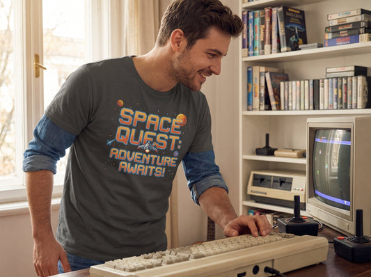 Space Quest Retro Arcade T-Shirt: Level Up Your 80s Style