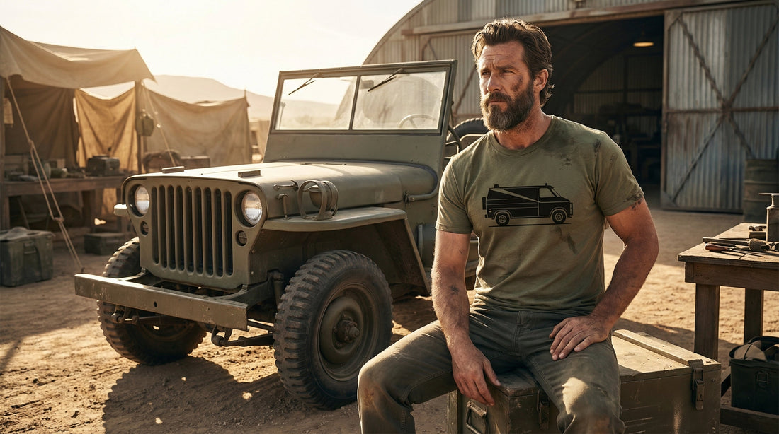 A-Team Van Military Green Tee — I Love It When A Plan Comes Together - Lifestyle image