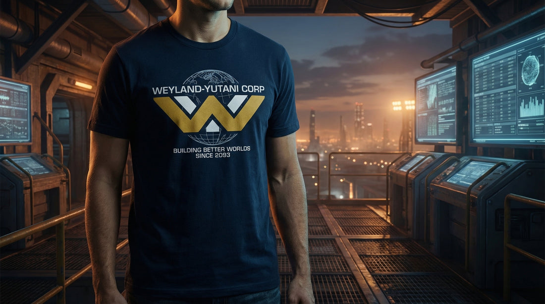 Weyland-Yutani Corp Navy Tee — Building Better Worlds Since 2093 - Lifestyle image