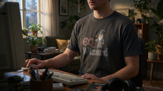 EQ Wizard - organic ribbed neck t-shirt - Lifestyle image