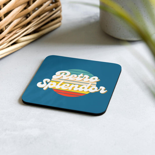 Retro Splendor Logo - Cork-back coaster - Retro Splendor