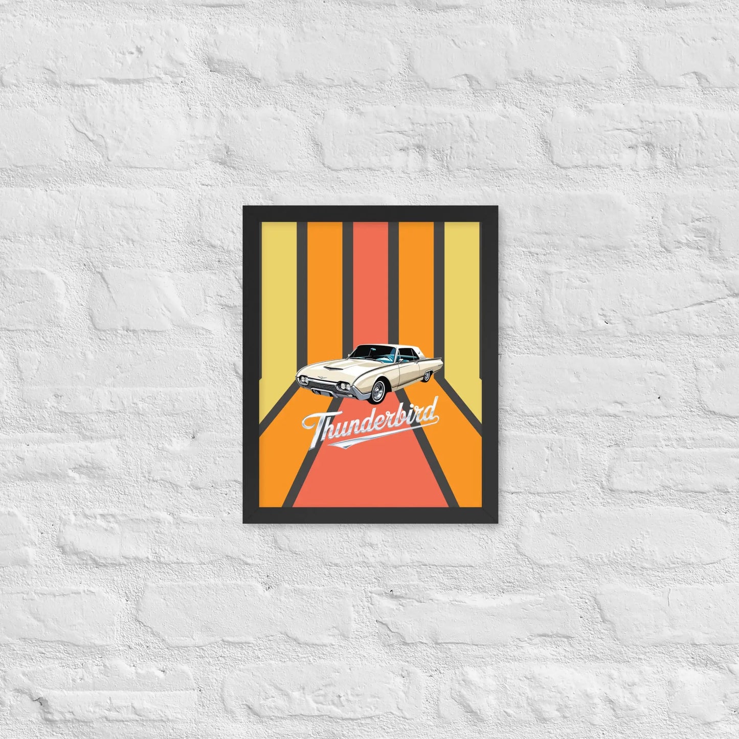 Retro '60s Thunderbird - Framed poster by Retro Splendor Tags: 60s, artwork, ford, framed, original, poster, Printful, retro, thunderbird, vintage RetroSplendor Apparel