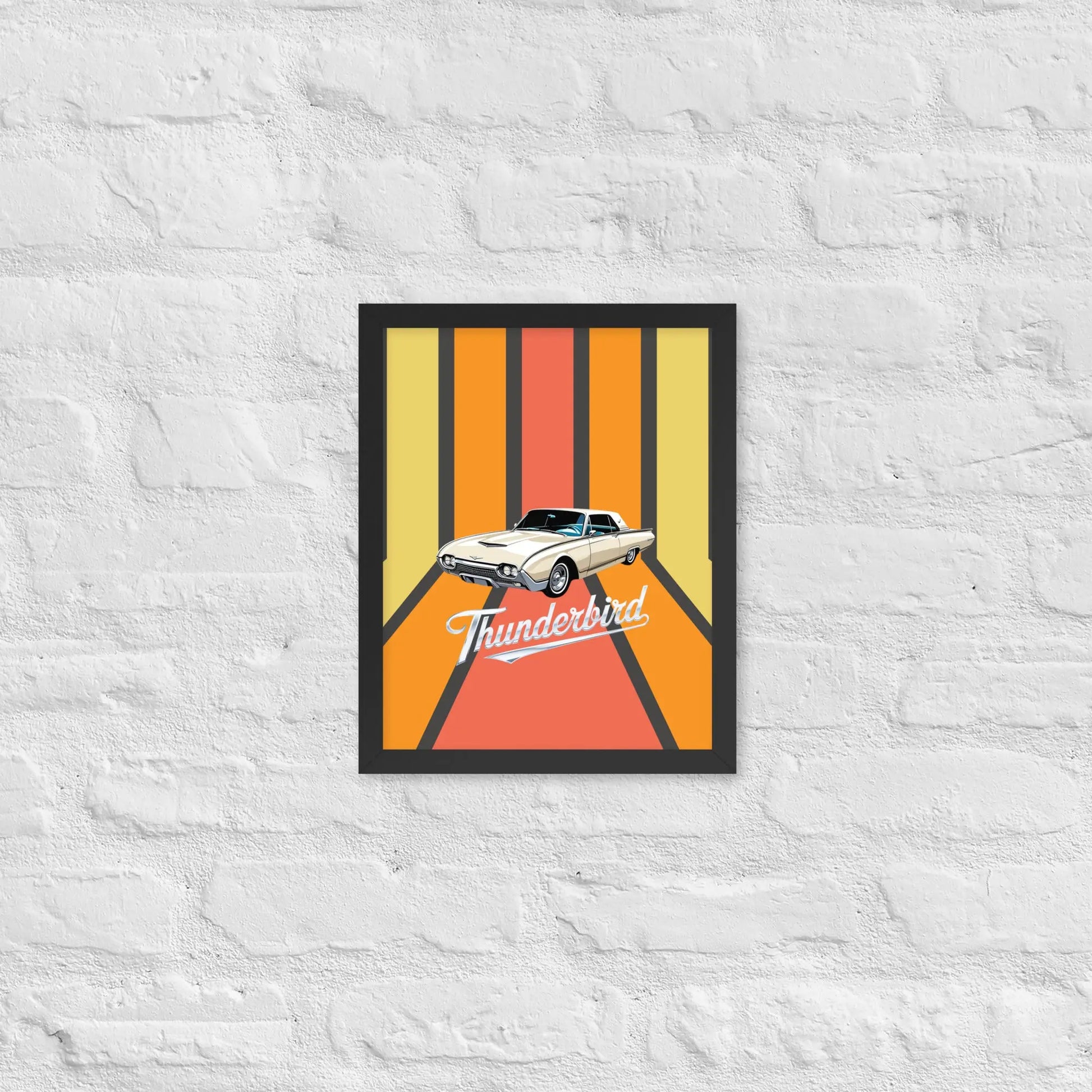 Retro '60s Thunderbird - Framed poster by Retro Splendor Tags: 60s, artwork, ford, framed, original, poster, Printful, retro, thunderbird, vintage RetroSplendor Apparel