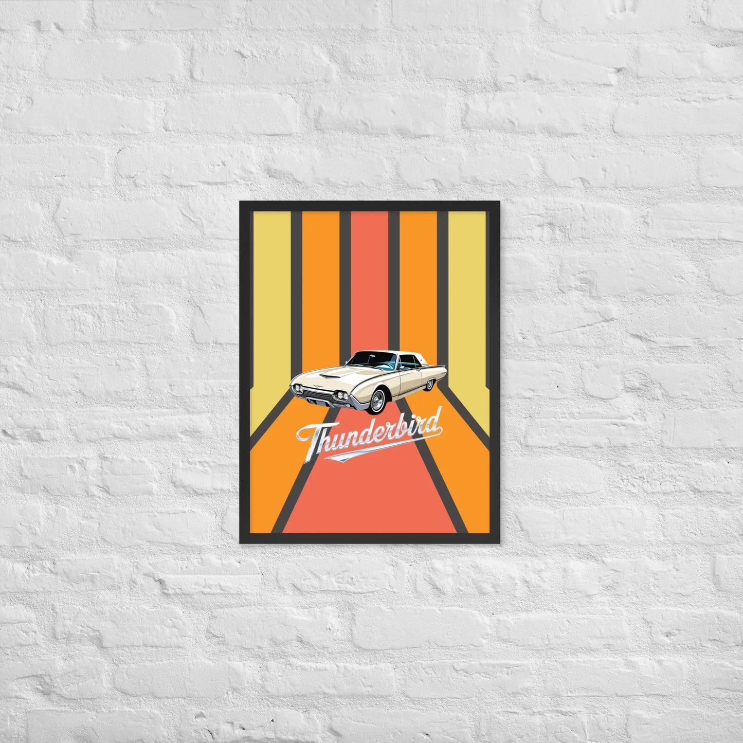 Retro '60s Thunderbird - Framed poster by Retro Splendor Tags: 60s, artwork, ford, framed, original, poster, Printful, retro, thunderbird, vintage RetroSplendor Apparel