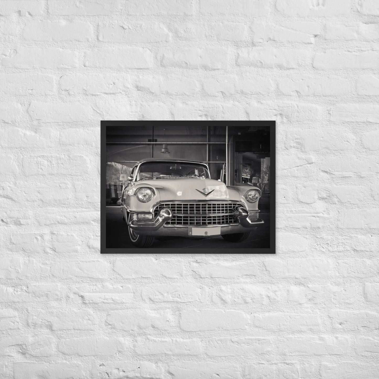 Vintage Cadillac Framed poster by Retro Splendor Tags: black and white, cadillac, car collector, classic, collector art, cool, picture, Printful, retro, vintage RetroSplendor Apparel