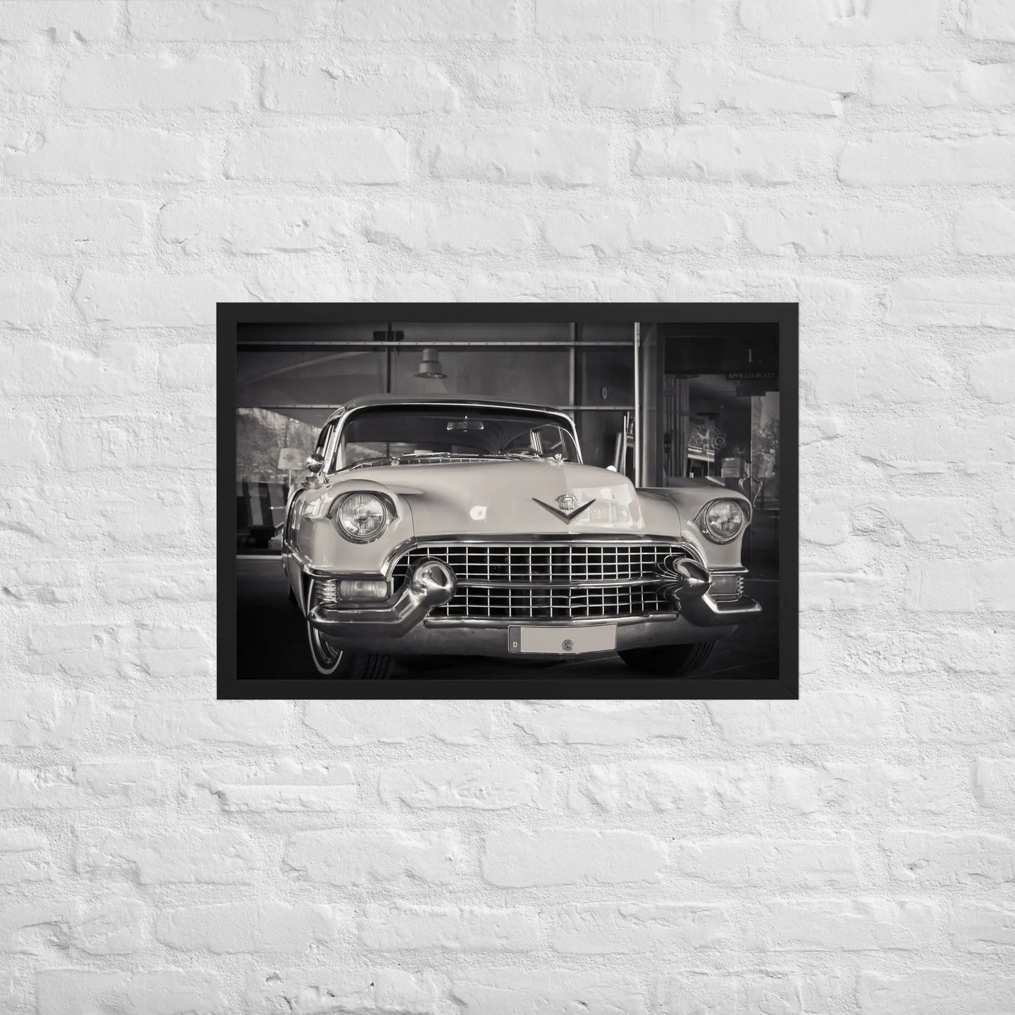 Vintage Cadillac Framed poster by Retro Splendor Tags: black and white, cadillac, car collector, classic, collector art, cool, picture, Printful, retro, vintage RetroSplendor Apparel