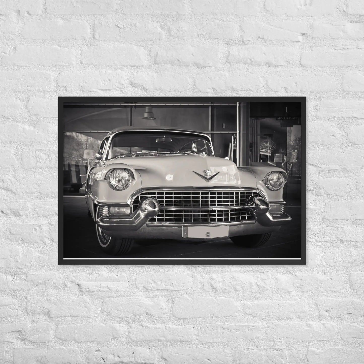Vintage Cadillac Framed poster by Retro Splendor Tags: black and white, cadillac, car collector, classic, collector art, cool, picture, Printful, retro, vintage RetroSplendor Apparel