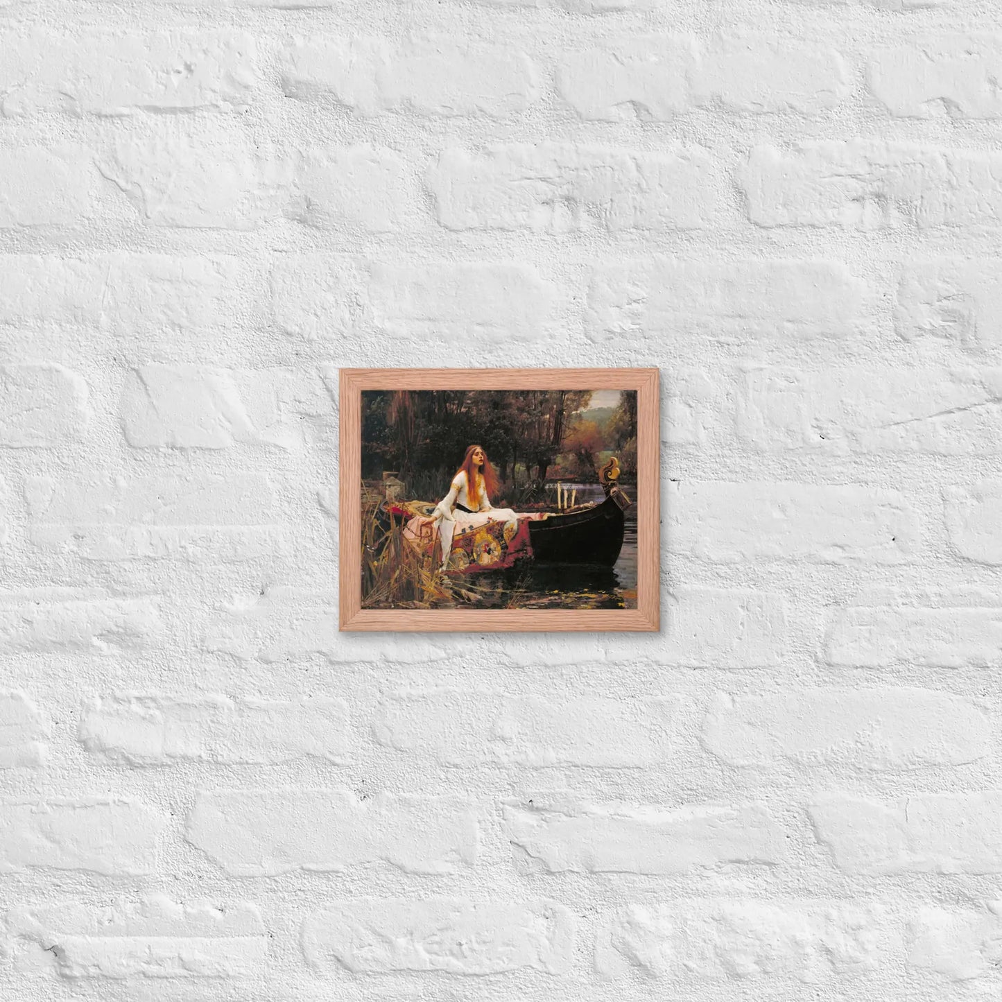 John William Waterhouse - Lady in a boat Framed poster by Retro Splendor Tags: beautiful, black and white, countryside, framed, lady, lake, painting, picture, pond, Printful, vintage RetroSplendor Apparel