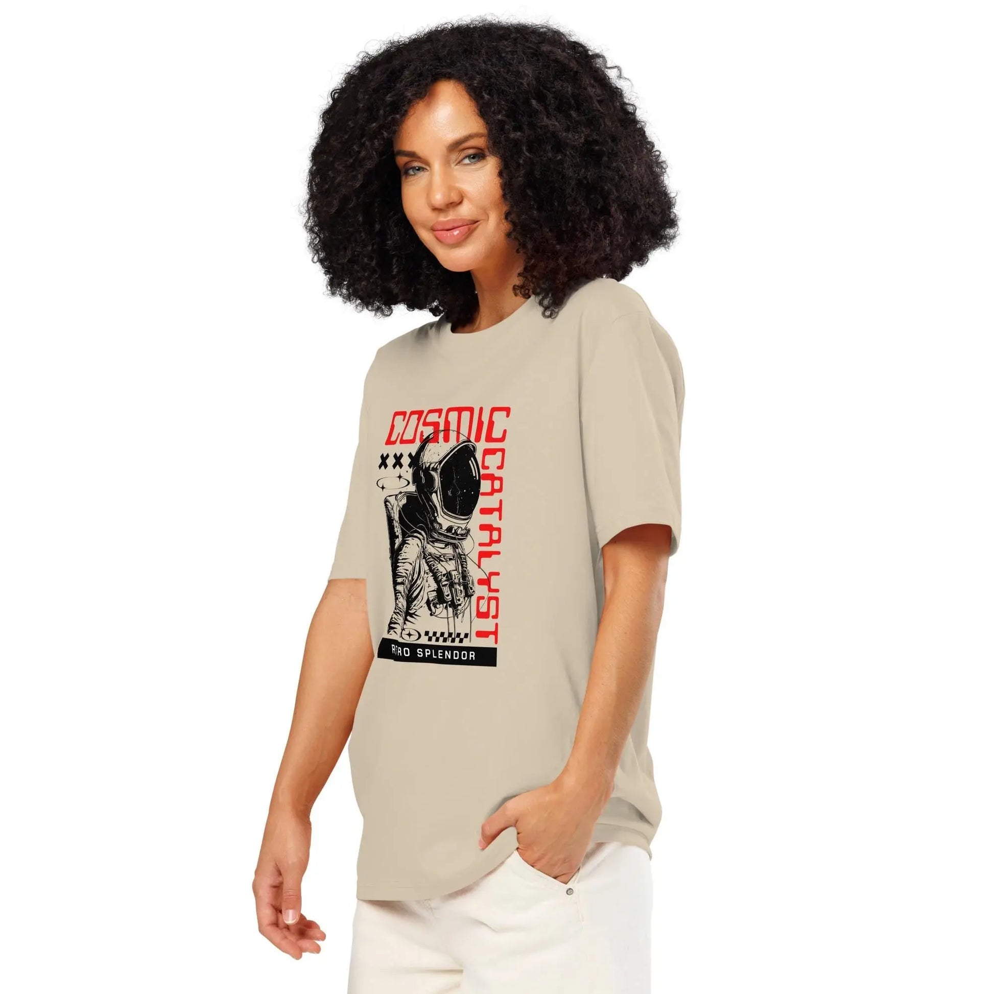 Cosmic Catalyst Astronaut - Unisex organic ribbed neck t-shirt