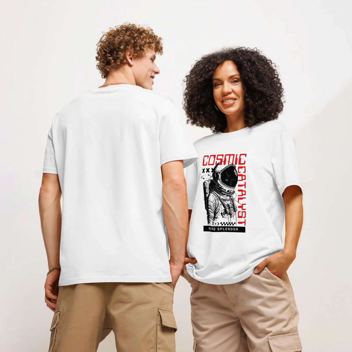 Cosmic Catalyst Astronaut - Unisex organic ribbed neck t-shirt
