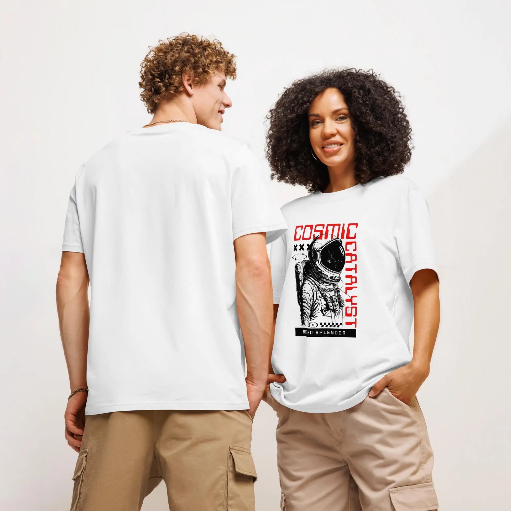 Cosmic Catalyst Astronaut - Unisex organic ribbed neck t-shirt