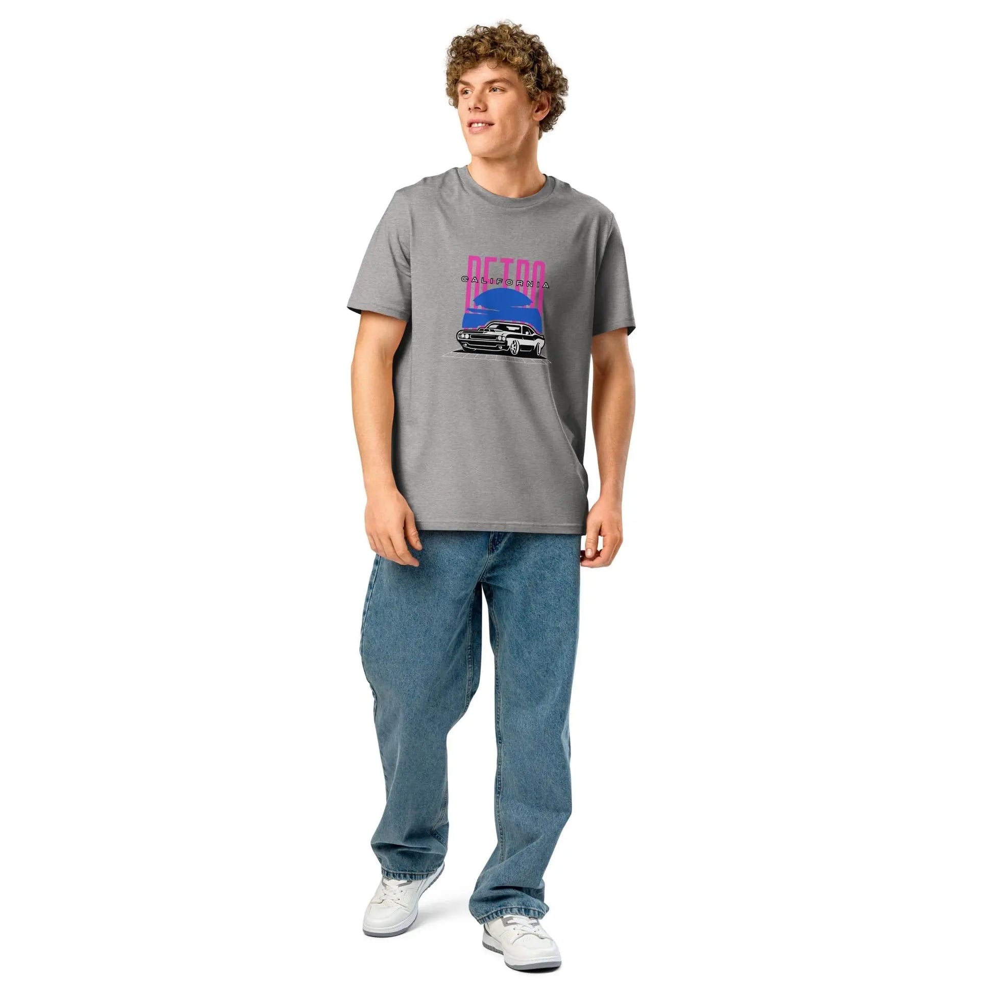 Retro California Vintage Car - Unisex organic ribbed neck t-shirt