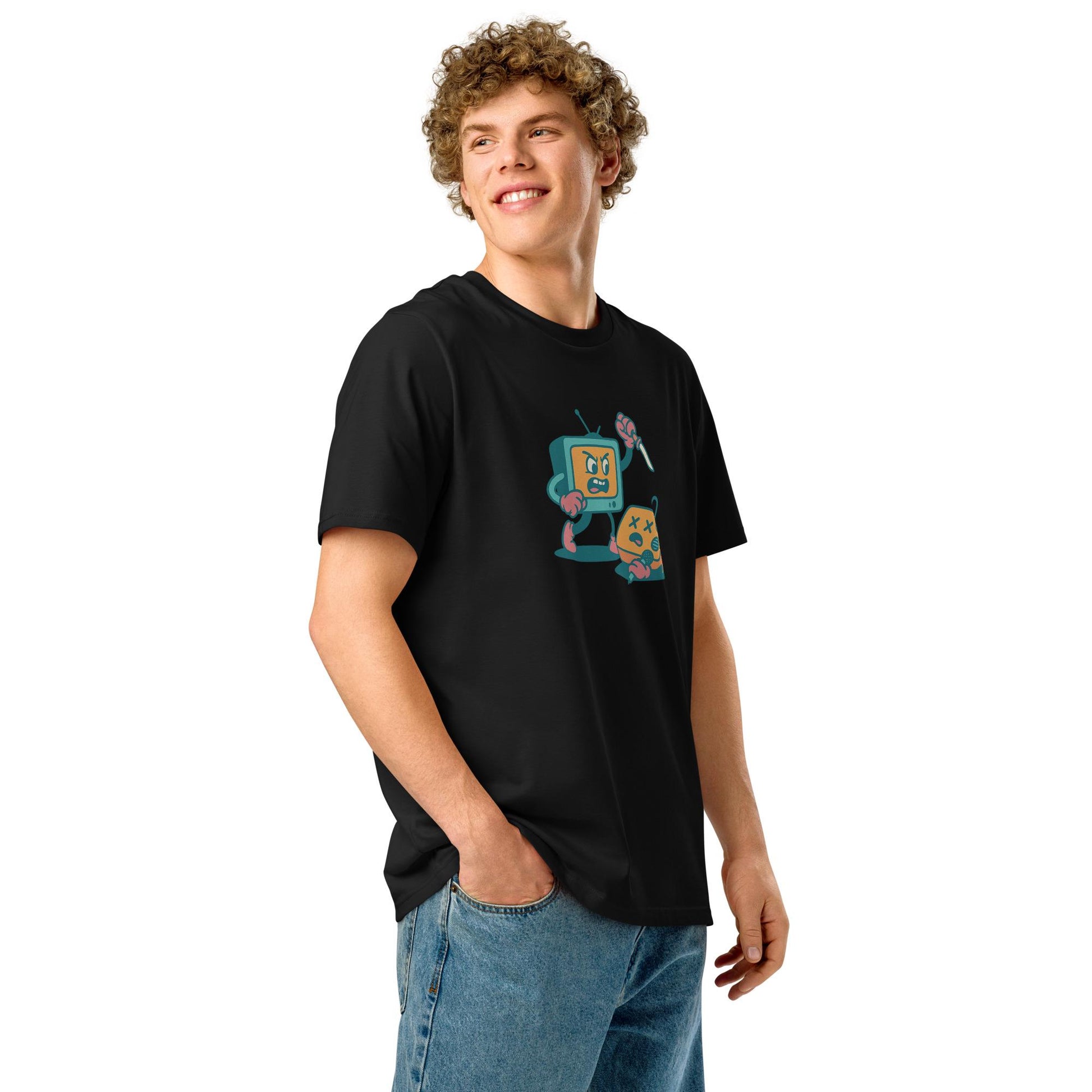 Video Killed the Radio Star - Unisex organic ribbed neck t-shirt