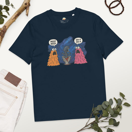 The Martians vs Aliens - Unisex organic ribbed neck t-shirt