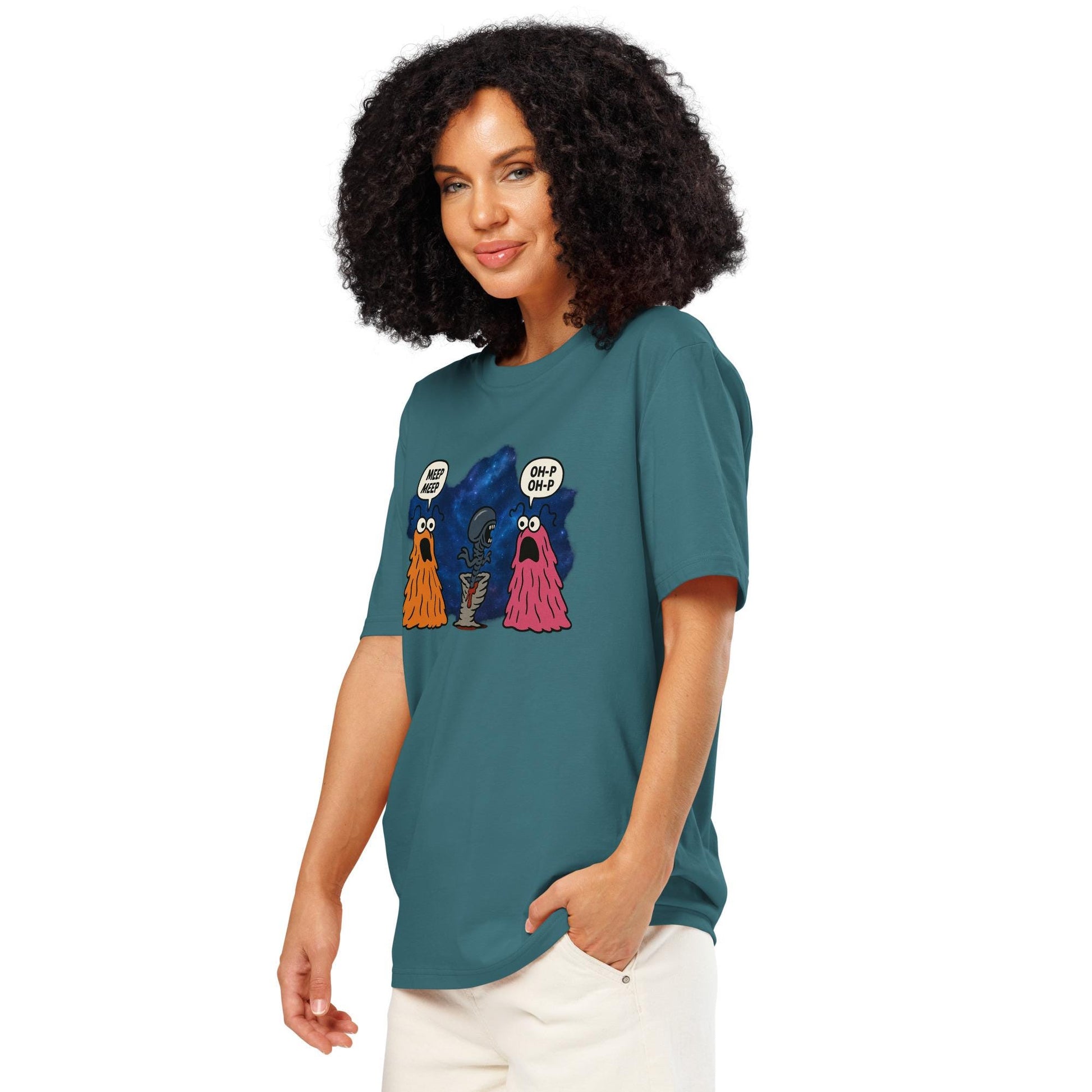 The Martians vs Aliens - Unisex organic ribbed neck t-shirt
