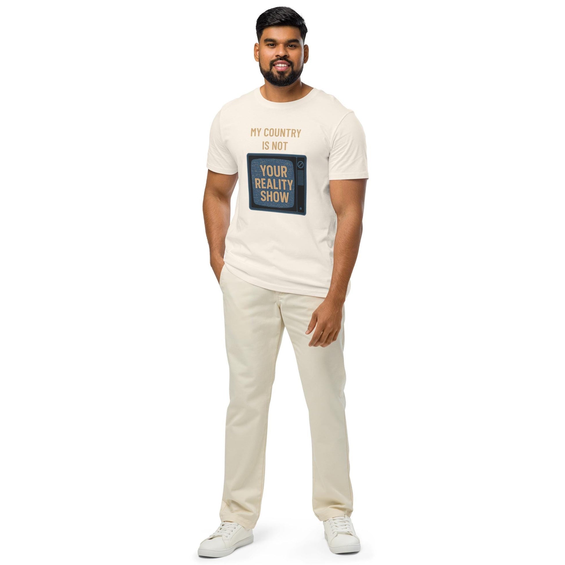 Ethical Fashion Unisex Organic Mid-Light T-Shirt - "My Country Is Not Your Reality Show" Eco Friendly Tee