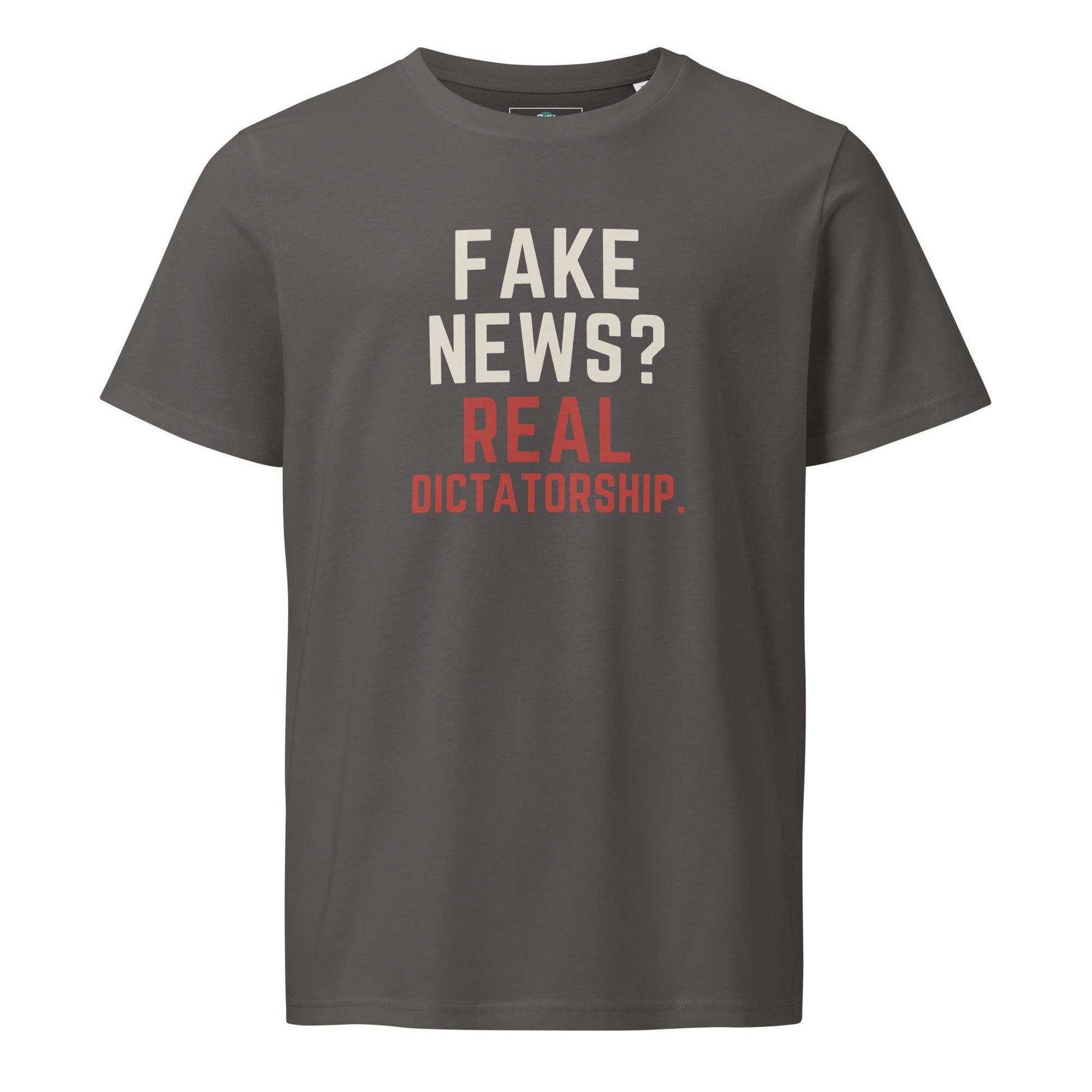 Fake News Real Dictatorship Unisex organic fashion mid-light t-shirt