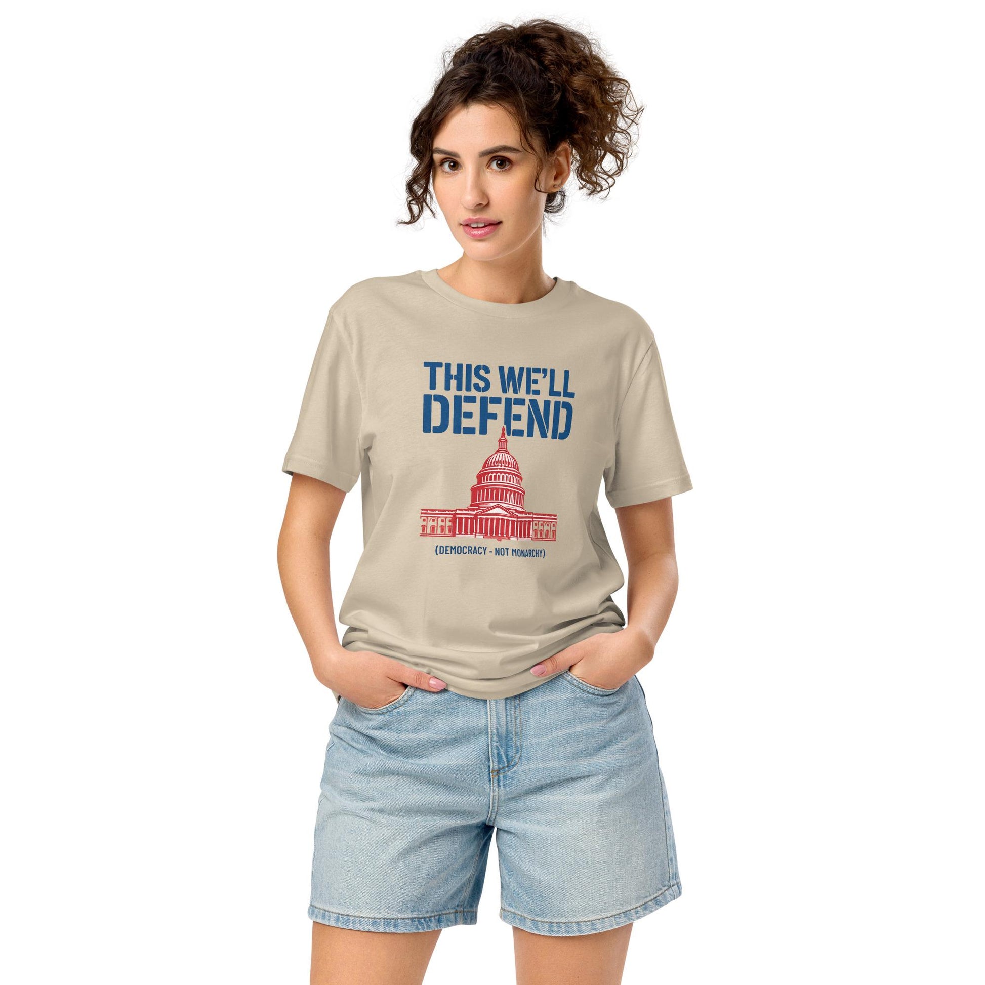 Defend Democracy - Anti-Monarchy Unisex organic mid-light t-shirt