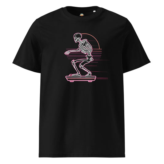 Hoverboard Skeleton - Unisex organic ribbed neck t-shirt