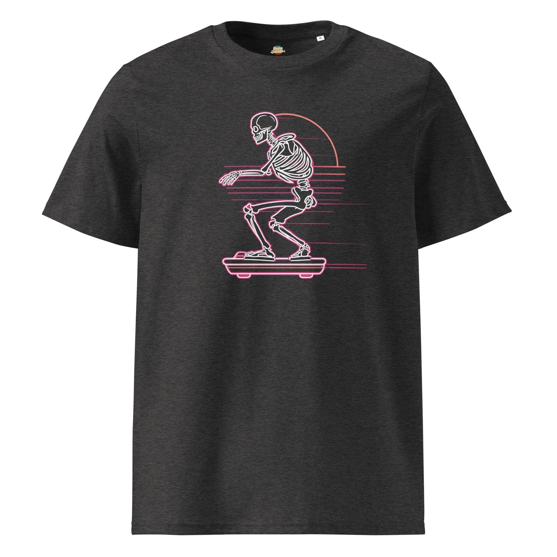 Hoverboard Skeleton - Unisex organic ribbed neck t-shirt