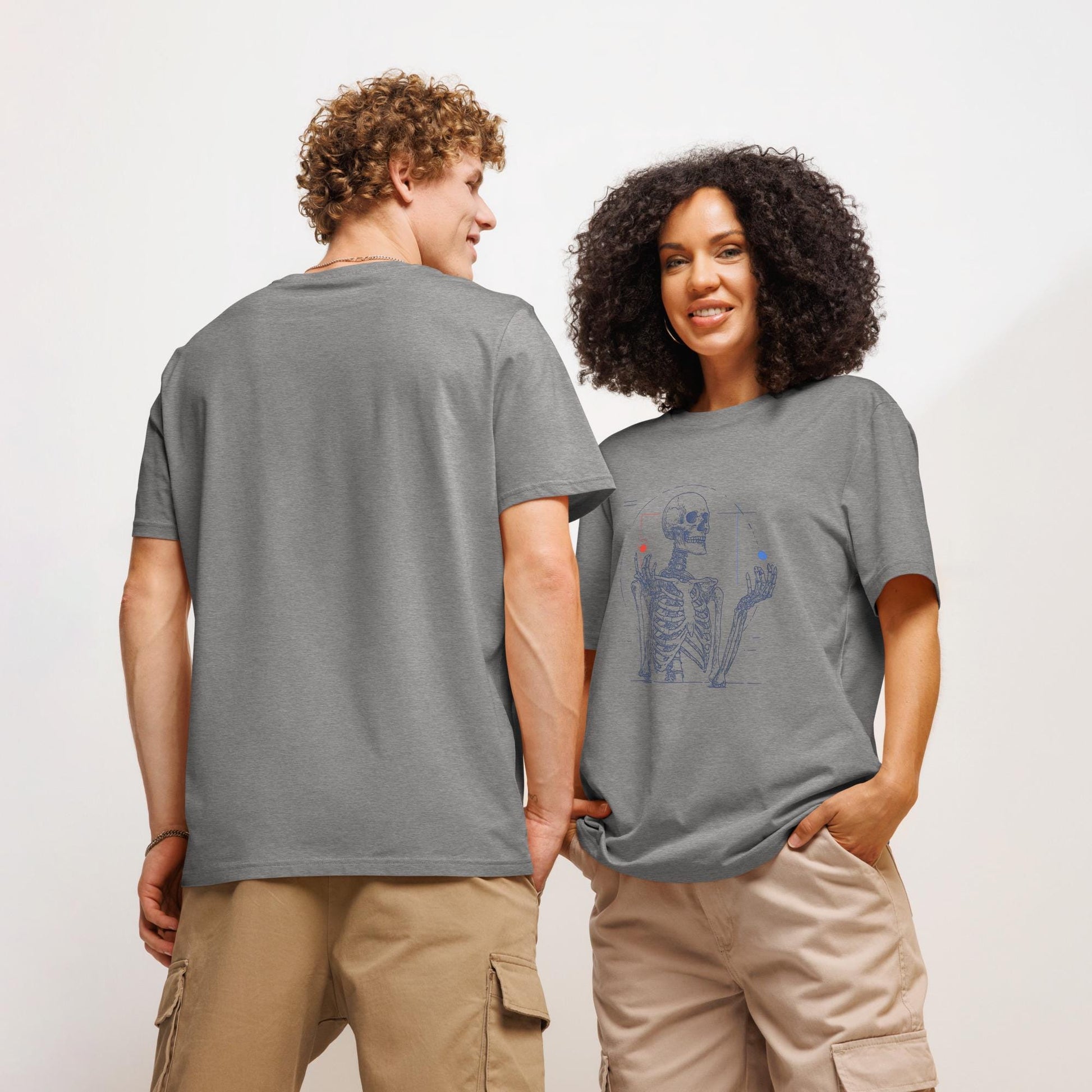 Red Pill Blue Pill Skeleton - Unisex organic ribbed neck t-shirt