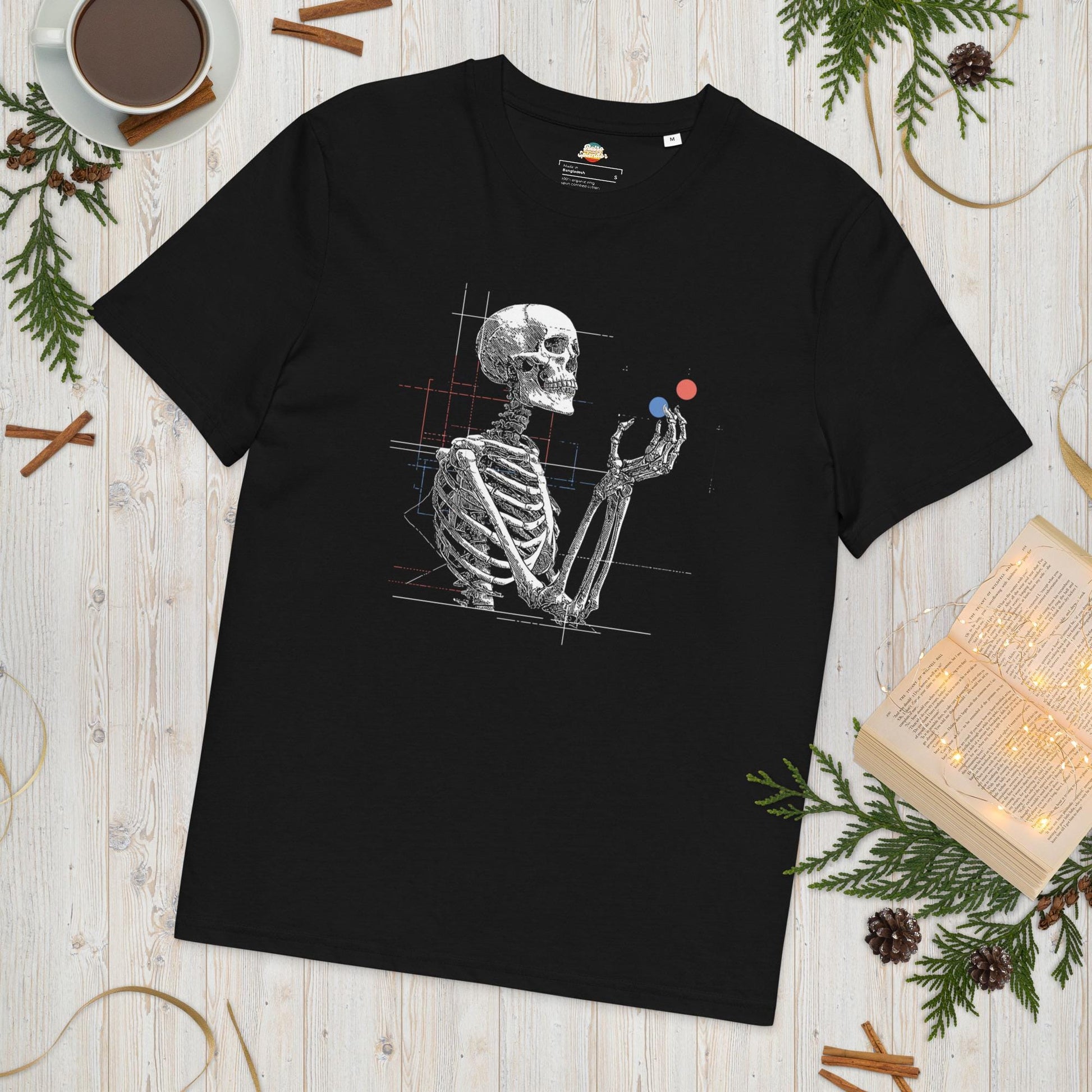 Red Pill Blue Pill Skeleton v2 - Unisex organic ribbed neck t-shirt