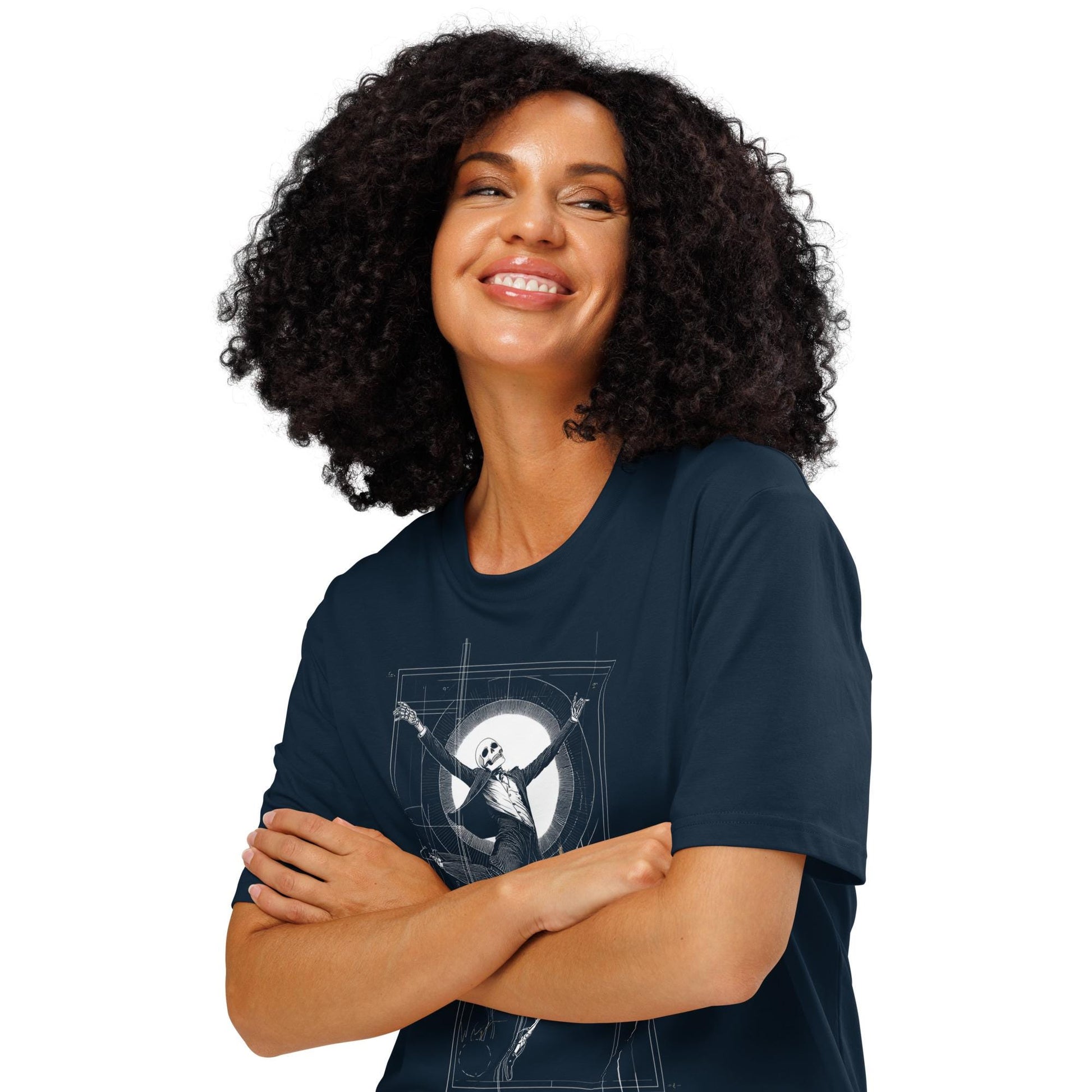Fred Astaire Dancing Skeleton - Unisex organic ribbed neck t-shirt